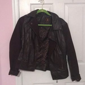 Brown leather jacket